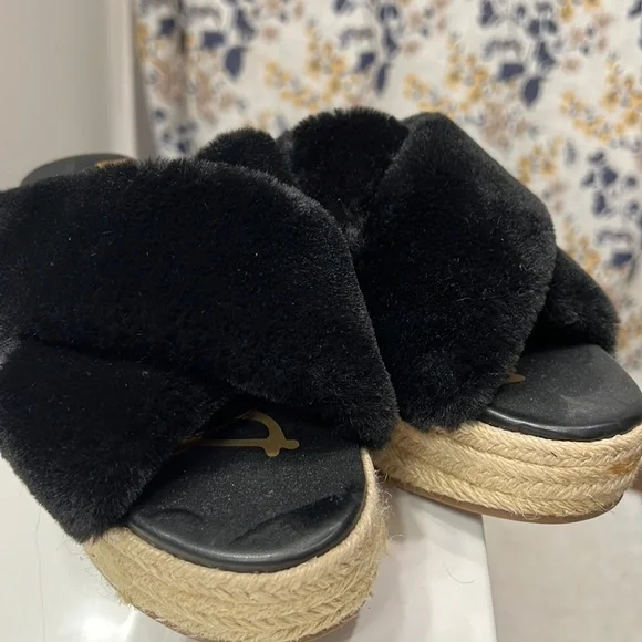 Sam Edelman Platform Faux fur slides - Picture 1 of 8